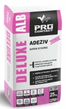 Adeziv special alb, pentru montarea plăcilor ceramice si portelanate, piatră naturală si artificială, pentru interior si exterior PROCONTACT DELUXE ALB 25 kg