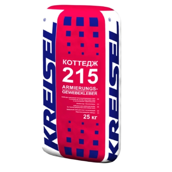 Клей для пенополистирола, минераловатных плит и стеклосетка Kreisel 215, 25кг