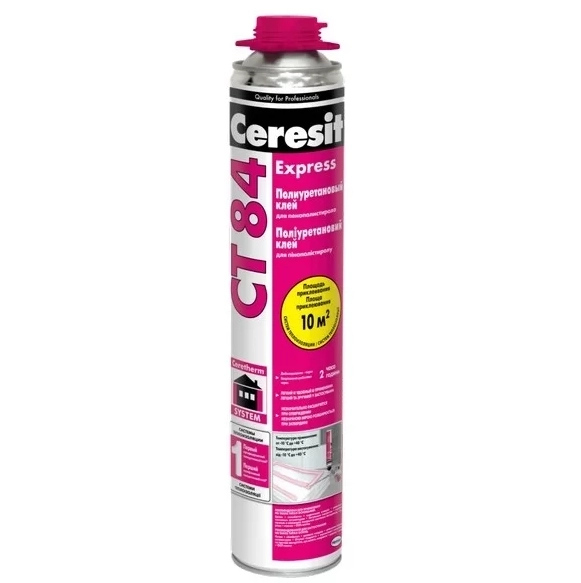 Adeziv poliuretanic pentru polistiren Ceresit CT 84 Express Plus, 850ml
