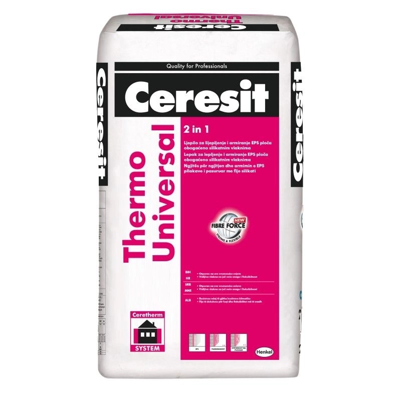 Штукатурно-клеевая смесь Ceresit Thermo Universal, 25кг