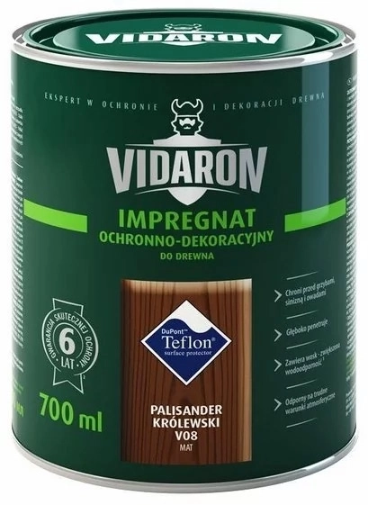 Impregnat pentru lemn - Grund Vidaron V08 palisandru regal 0.7l