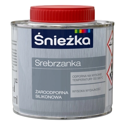 Краска жаростойкая силиконовая (500°C) SREBRZANKA, 0.2л