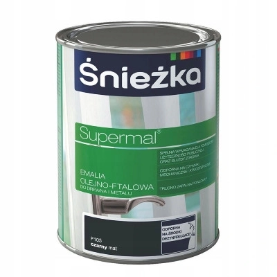 Vopsea email SNIEZKA Supermal negru 0.8L